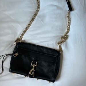 Rebecca Minkoff Mini Mac Black and Gold Crossbody Bag